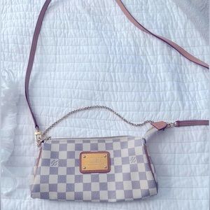LOUIS VUITTON EVA CLUTCH DAMIER AZUR COATED CANVAS